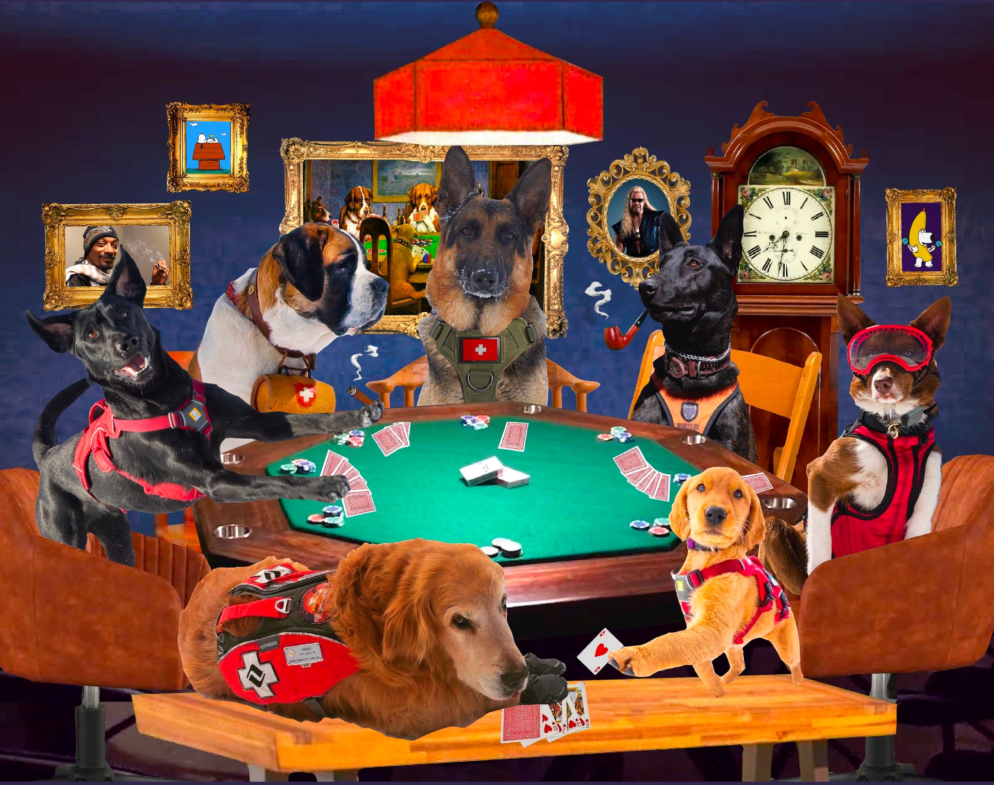 Avalanche Dogs Playing Poker